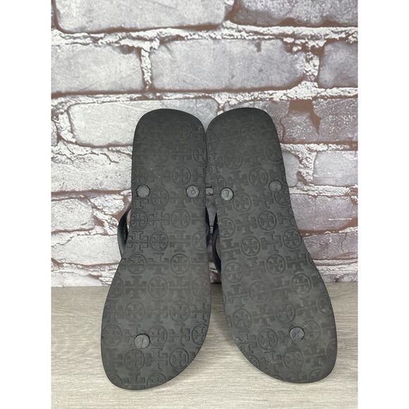 Tory Burch Animal Leopard Cheetah Print Black FlipFlops Sandals Women 9M US/40EU - Picture 7 of 16